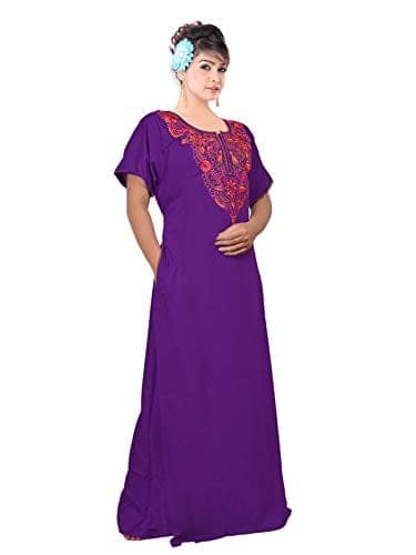 VALENCIA SLEEPWEAR Plain Patty Embroidery Gown Maxi Nightwear Nighty Lizzy Bizzy Soft Fabric view 8