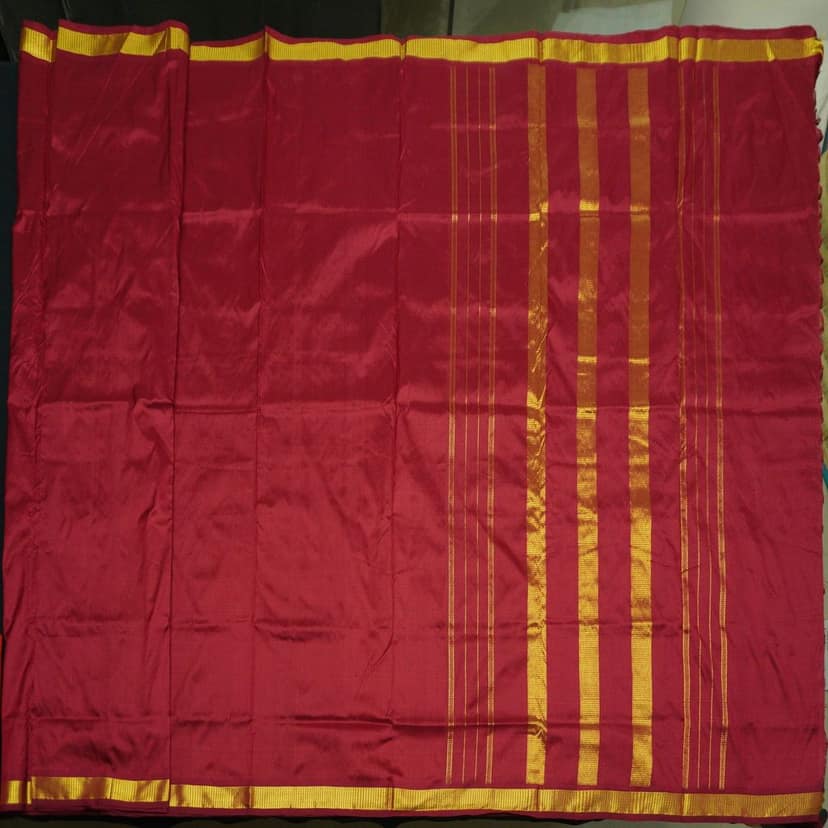Madisar Saree - Maroon Kanjivaram Pure Silk Saree view 2