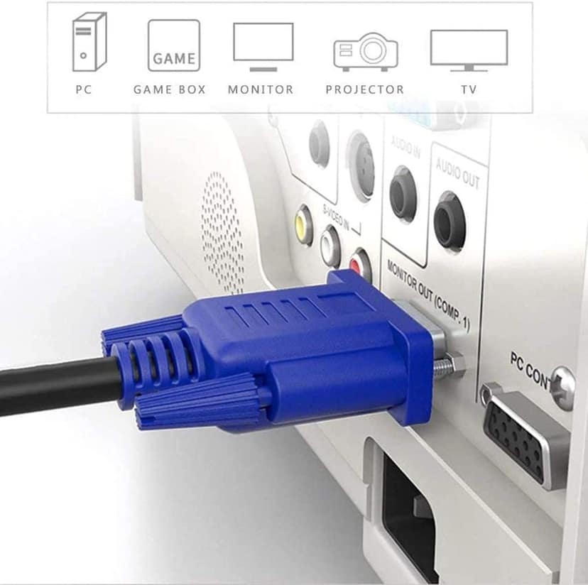 VGA Cable, 15 Pin Male to Male Cord for Computer Support Monitor, PC/Monitor/LCD/LED, Plasma, Projector, TFT view 4