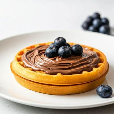 Round Waffle Nutella Topping