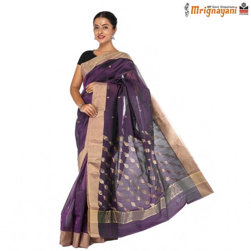 HANDLOOM CHANDERI SILK SAREE WITH BLOUSE (SKU - 1SC102120622 SAREE-1038) view 3