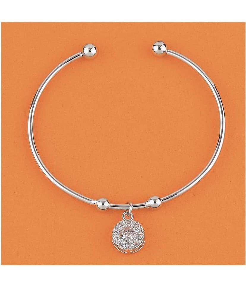 SILVER SHINE Party Wear Stylish Look Adjustable Bracelet With Diamond For Women Girls view 2