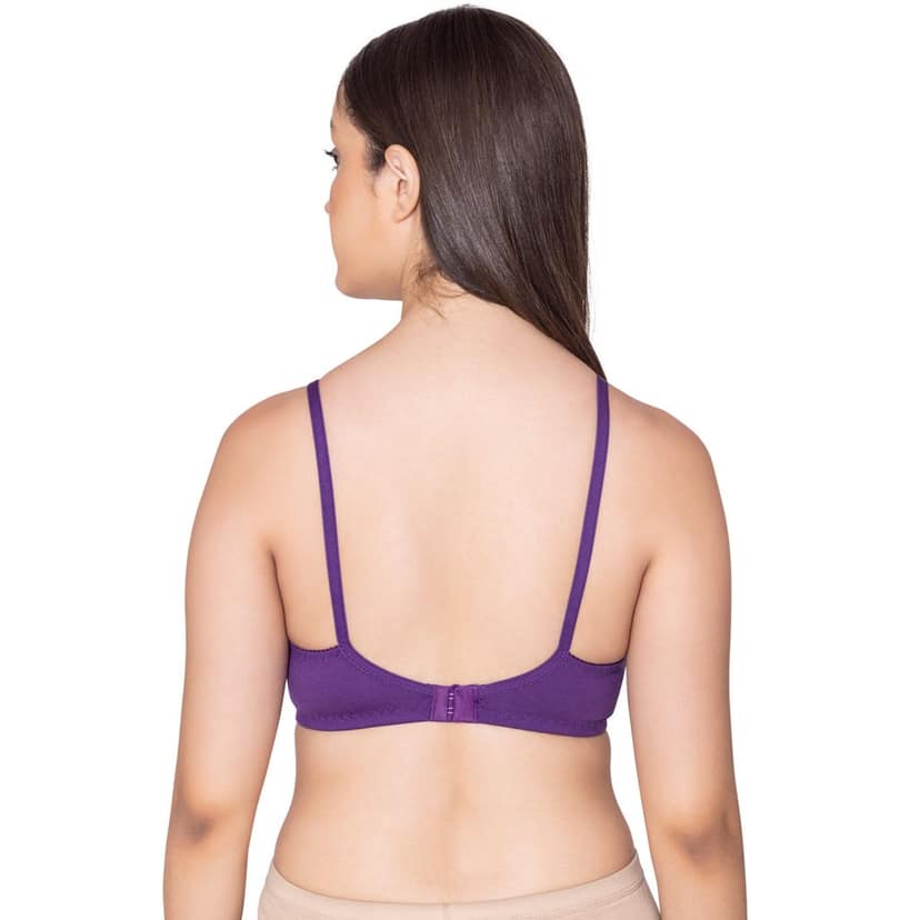 Bodycare polycotton wirefree adjustable straps designer net cup non padded bra-1535BB view 3