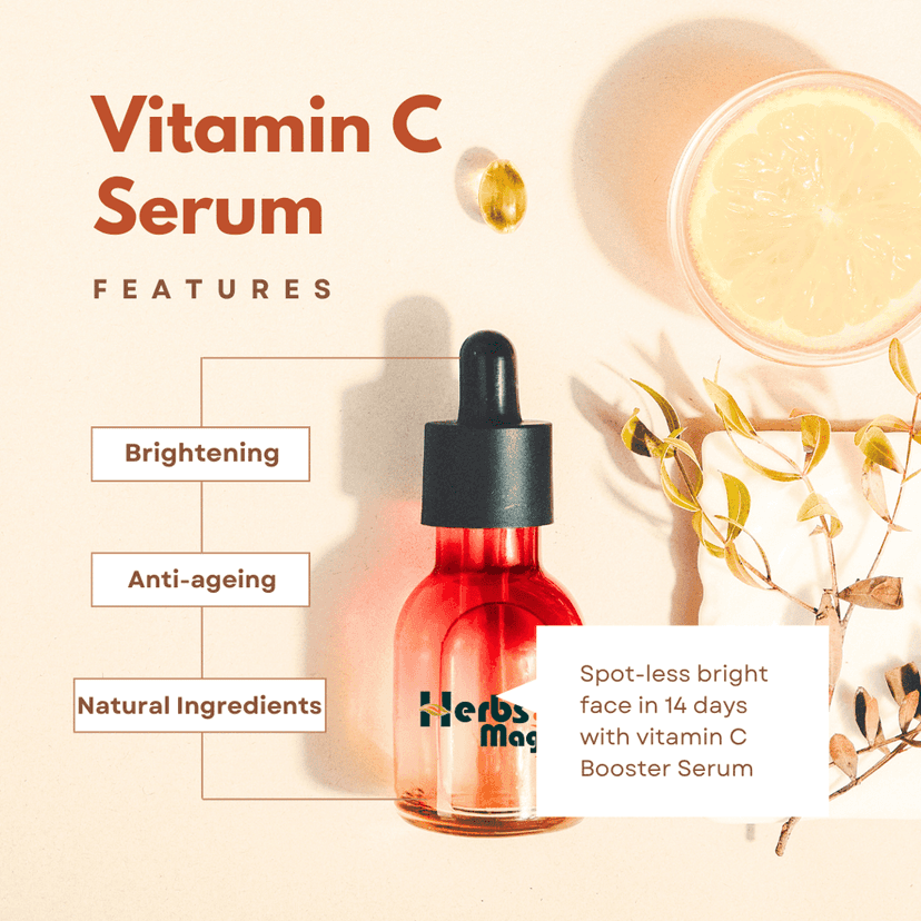 Herbs Magic Vitamin C Face Serum for Glowing Skin with Proteins, Aloevera and Amla| Potent Vitamin C Formula | Highly Stable & Effective Skin Brightening Vit C Serum | For Glowing Skin and Dark Spots | Non Irritating view 5