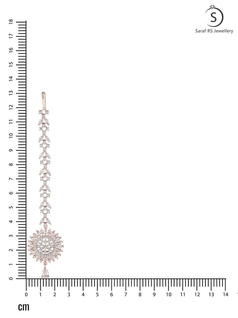 Stunning Floral Diamond Maang Tikka Rose Gold plated & Handcrafted for Women & Girls view 8