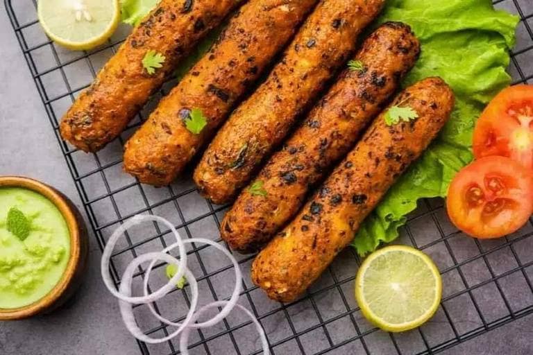 Afghani mutton seekh kebab