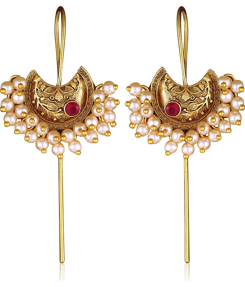 Vighnaharta Red EarCuff Earrings ( Pack of 1 )