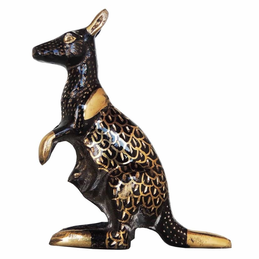 Handcrafted Brass Kangaroo Decorative Showpiece Statue for Home Decor, Height : 6 Inch (ANMAS216 A) view 2