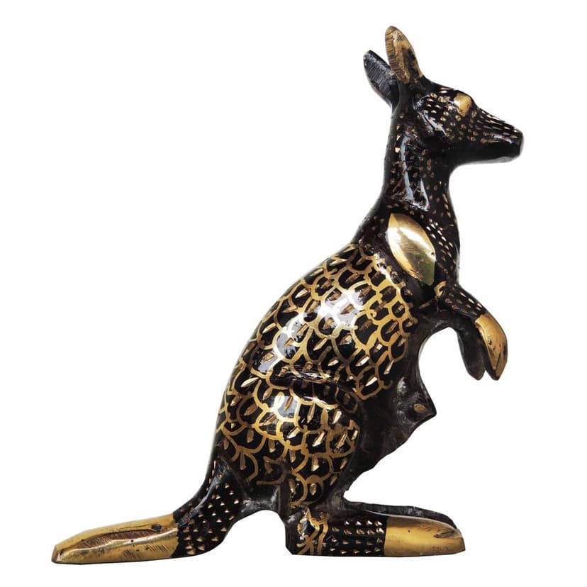 Handcrafted Brass Kangaroo Decorative Showpiece Statue for Home Decor, Height : 6 Inch (ANMAS216 A) view 3