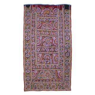 Garvi Gurjari (A Gujarat Govt Enterprise Multicolor Hand Embroidered Wall Hanging With Mirror Work(GGCEWH39)