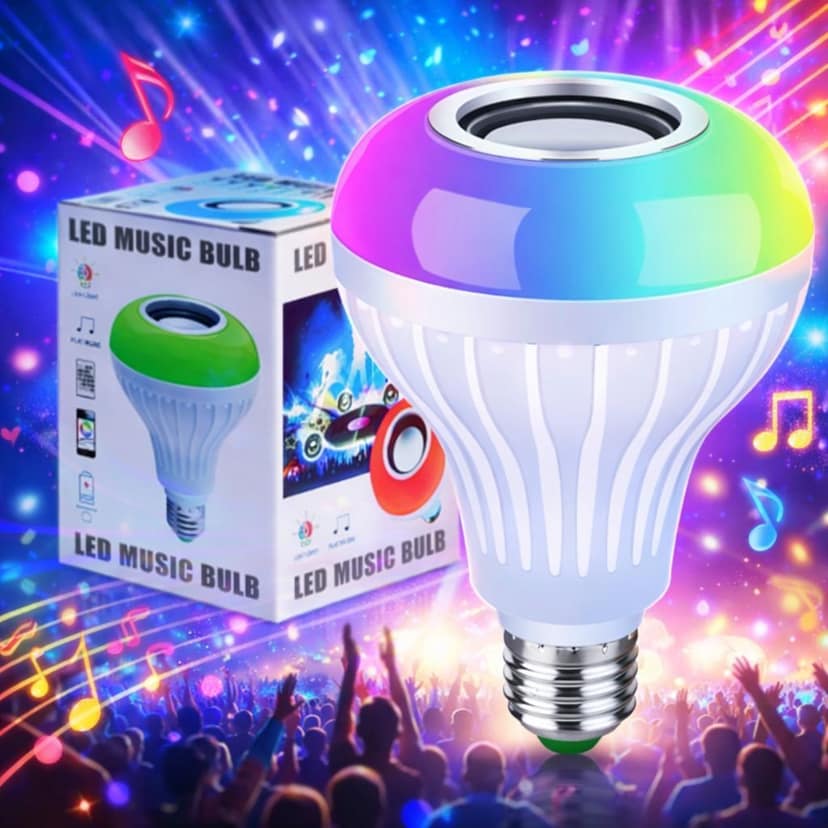 SPARKWORLD RGB Bluetooth Speaker LED Bulb Color-Changing Smart Light with Remote & App Control | Size: 7 Wt | Colour: Bluetooth Multicolor Bulb view 2