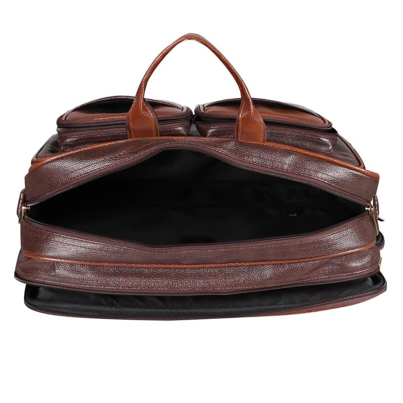 LOREM Black & Tan Color PVC Coated Fabric 28L Laptop Messenger Bag For Men BG95 view 6