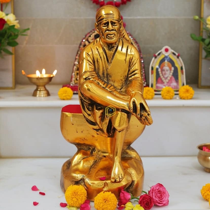 Aluminium Showpiece Sai Baba Statue (ASMAS300 G)