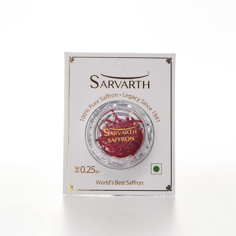 SARVARTH Finest A++ Grade 100% Pure Original Saffron/Kesar for Food/Cuisine Skin Care and Improved Health | Kesar for Pooja & Gifting | Blister Pack - Set of 4 (0.25gm each) view 7