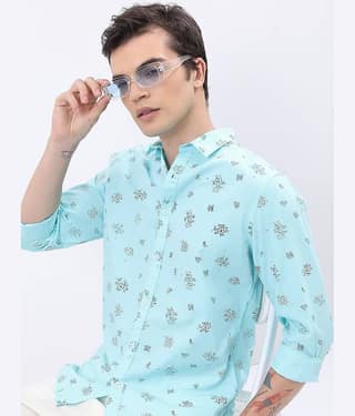 Ketch 100% Cotton Regular Fit Printed Full Sleeves Men's Casual Shirt - Yellow ( Pack of 1 )