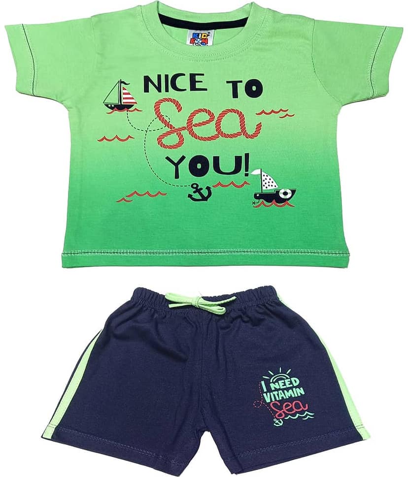 Kideon Pack of 1 Baby Boys 100% Cotton T-Shirt & Shorts ( Gold )