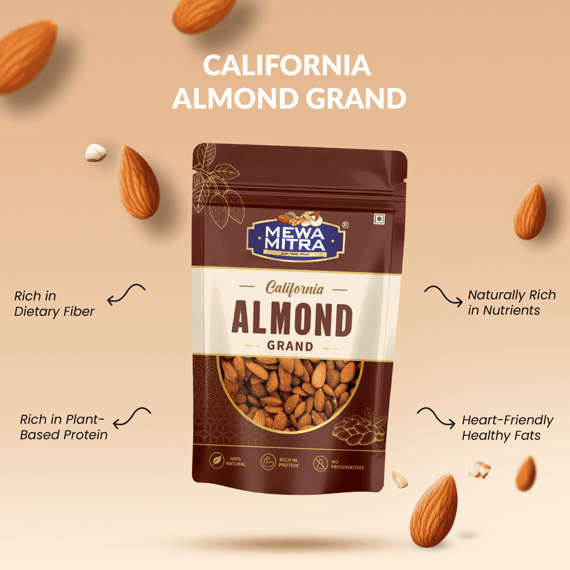 Mewa Mitra California Jumbo Almonds 250g | Premium Jumbo Badam | High Protein Natural Dry Fruits | Rich in Vitamin E & Healthy Fats view 3