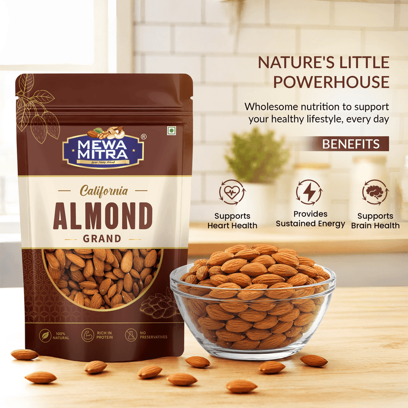 Mewa Mitra California Jumbo Almonds 250g | Premium Jumbo Badam | High Protein Natural Dry Fruits | Rich in Vitamin E & Healthy Fats view 5