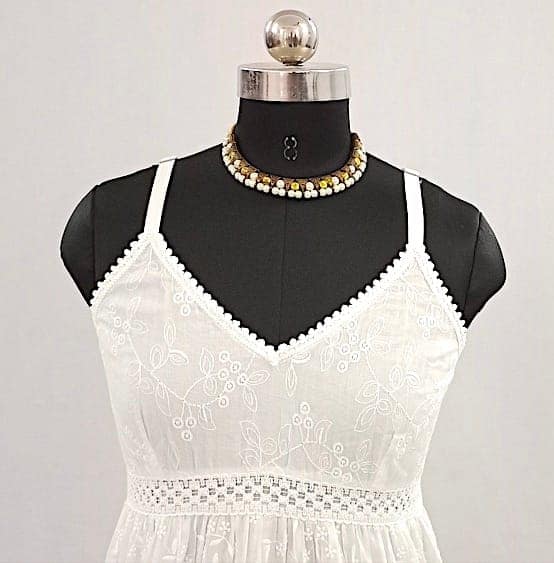 NV91533/E001-NV91533/E004 -Pure Comfort: Ankle-Length Pure Cotton White Dress view 2