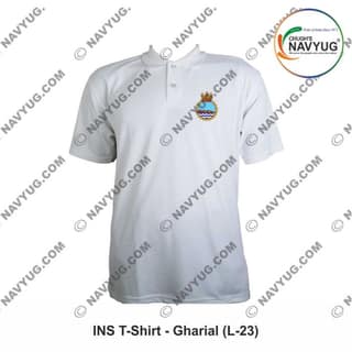 ArmyNavyAir INS Gharial T-Shirt (XXL) | Premium Polo with Navy Insignia | Casual & Defence Wear