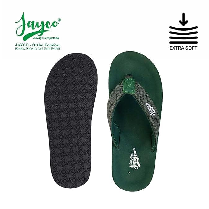 Jayco Cushioned comfort slippers for men | oversize look | slip-resistant | Soft insole | pain relief | Rubber outsole | stylish design | indoor and outdoor flip flop view 7