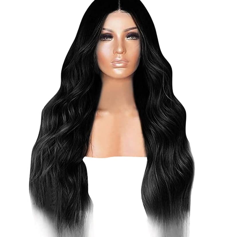 Akashkrishna Hairs Wigs Stylish Light Weight Comfortable Full Head Hair Wig For Cosplay Women Synthetic Hair Long Wavy Natural Black Wig With Comb view 4