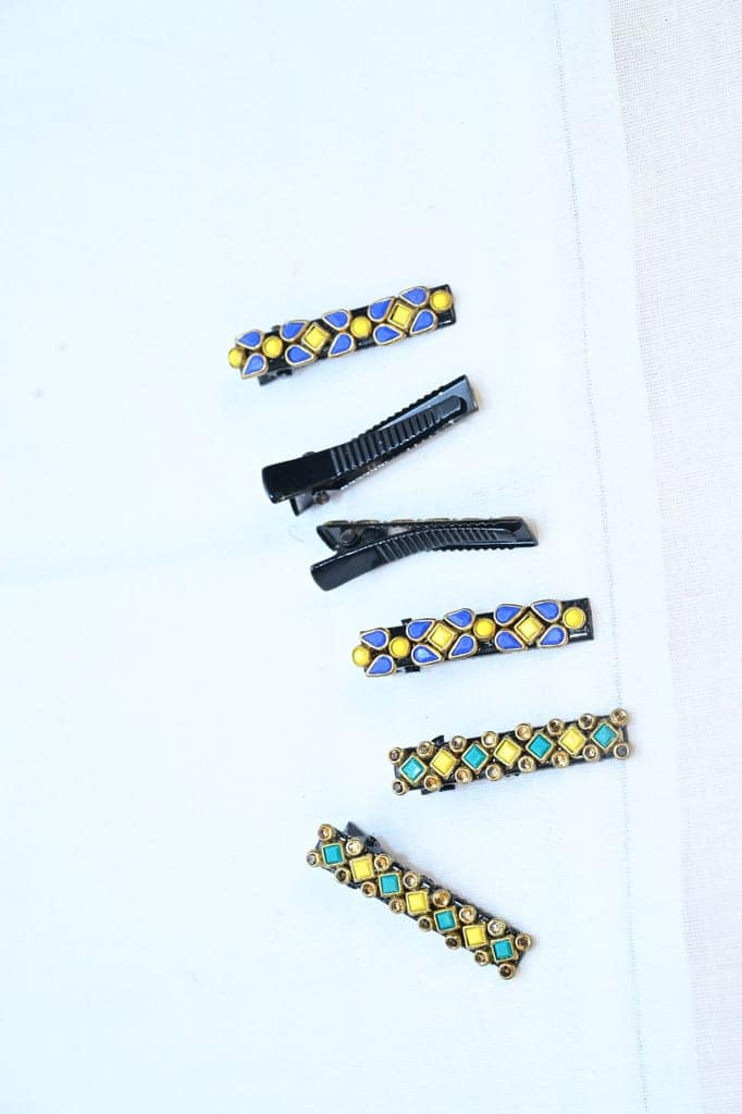 Rhinestone studded hair clips-2 view 2