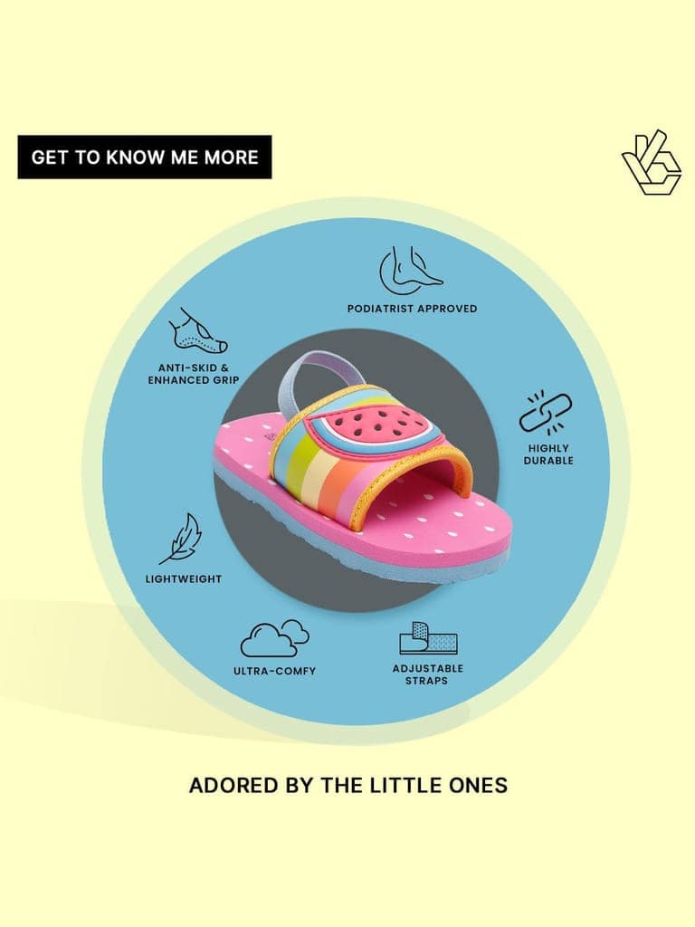 Premium Watermelon Artistic Sliders - Pink (Girls) view 8