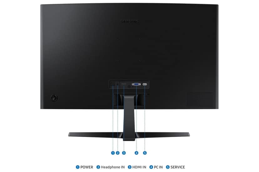Samsung 27" (68.5cm) 100Hz Curved Monitor|1800R Curved Screen|100Hz|4ms|SRGB 95%|Ports-HDMI,D-Sub,Headphone|Game Mode|EyeSaver Mode|16.7M Color Support|Flicker Free|Off Timer Plus|LS27D368GAWXXL|Black view 2