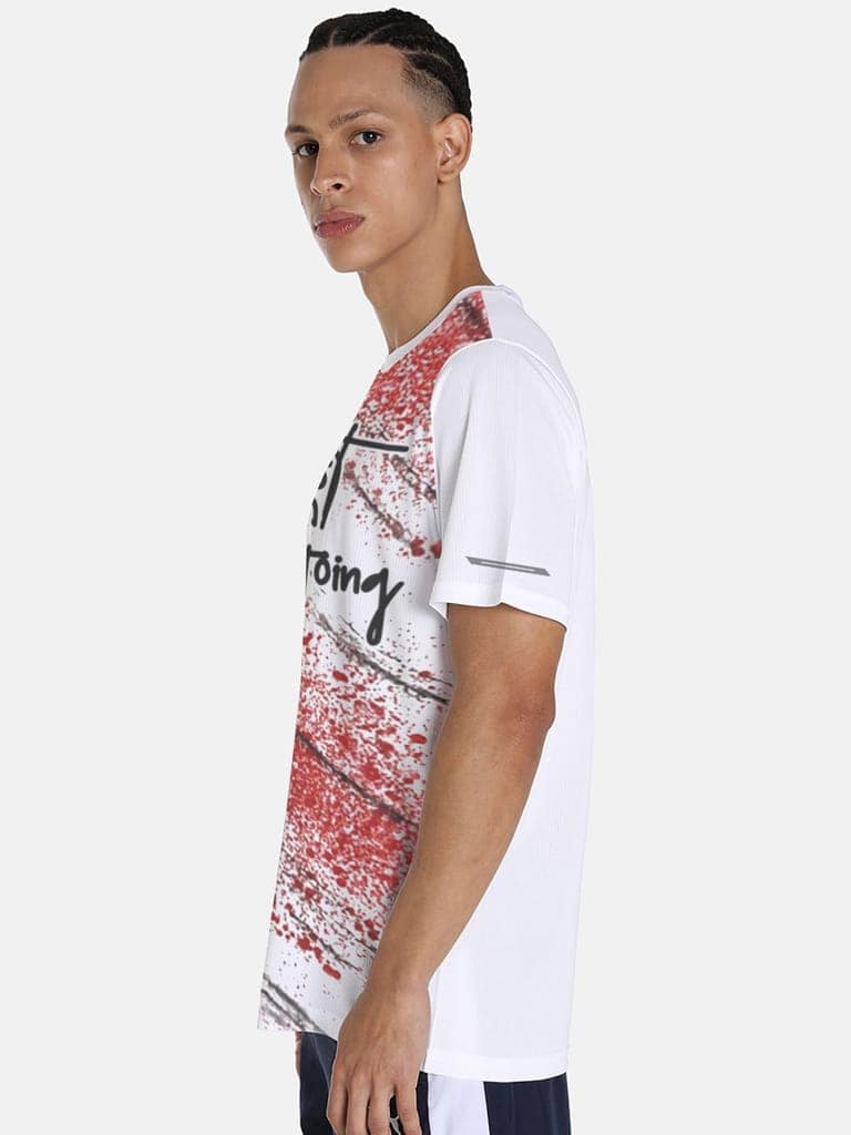 Men White Graphic Printed Crew Neck regular Fit T-shirt view 2