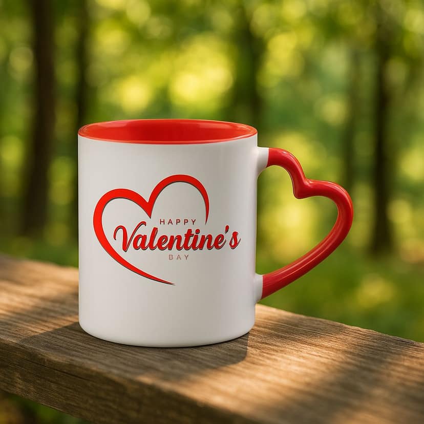Valentine's Day Heart-Shaped Handle Mug view 2