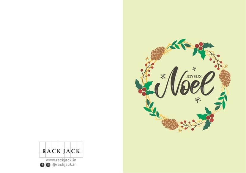 Rack Jack Funny Christmas Xmas Greeting Card for Secret Santa Gifts New Year Friends Family Colleagues with Pastel Envelope - Joyeux Noel view 2