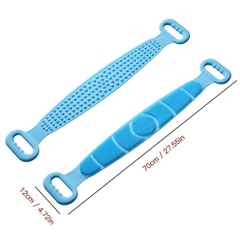 Trendzie Care Silicone Body Back Scrubber Bath Belt Double Side Brush (Multicolors) view 9