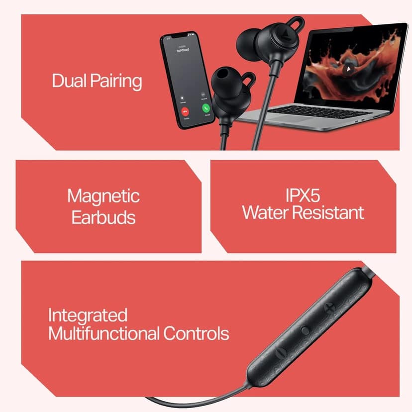 boAt Rockerz Bold Wireless Neckband with 30H Playback, 10mm drivers & BEAST™ Mode with 60ms Latency view 6