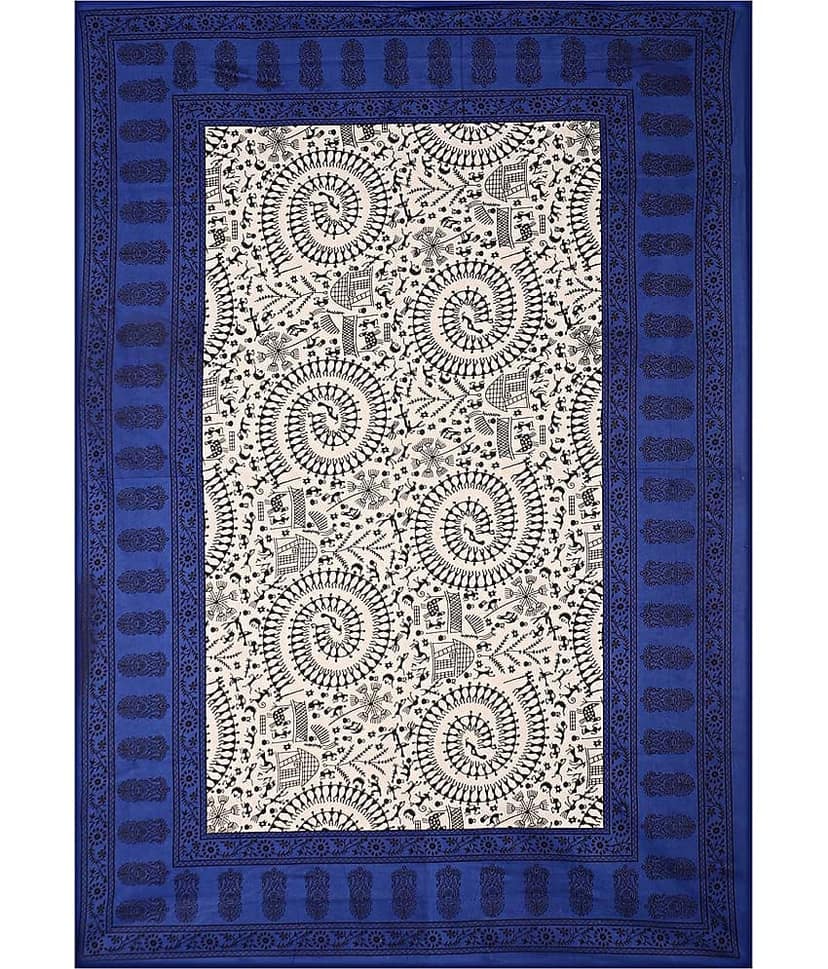 Uniqchoice Cotton Single Bedsheet ( Blue ) view 2