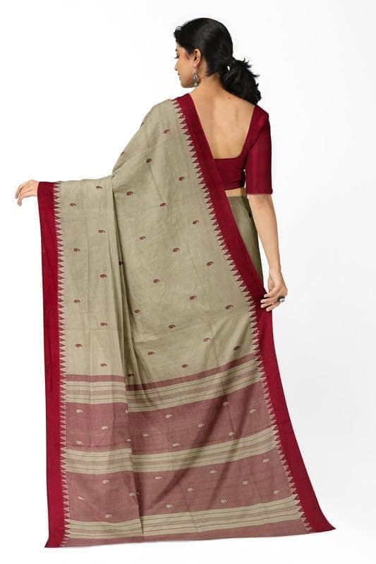 APCO Handloom - Women's Rahajmundry Pure Cotton Grey Handloom Saree (Angara Handloom Saree) 27 view 3
