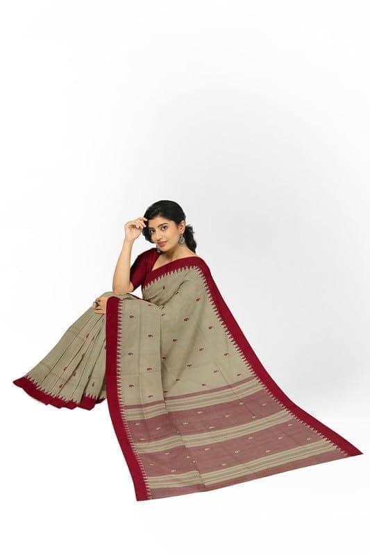 APCO Handloom - Women's Rahajmundry Pure Cotton Grey Handloom Saree (Angara Handloom Saree) 27 view 4
