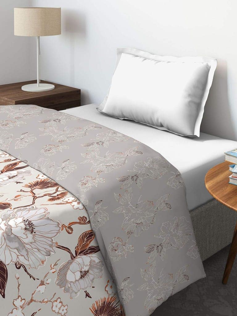 DDECOR - Ultima Collection 100% Cotton Floral Pattern 136TC King Quilt |229 CM X 274 CM| - Brown view 2