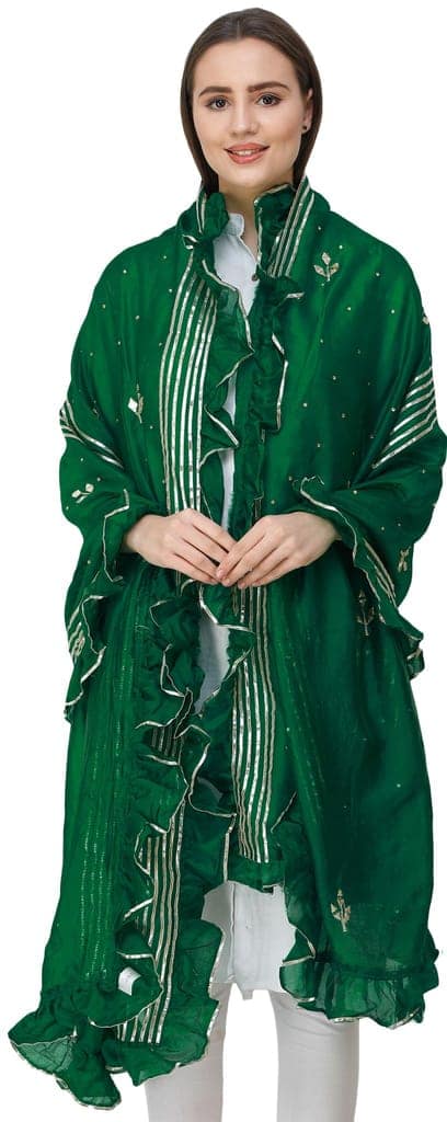 Fairway Dupatta from Amritsar with Gota Patches and Frill Border view 2