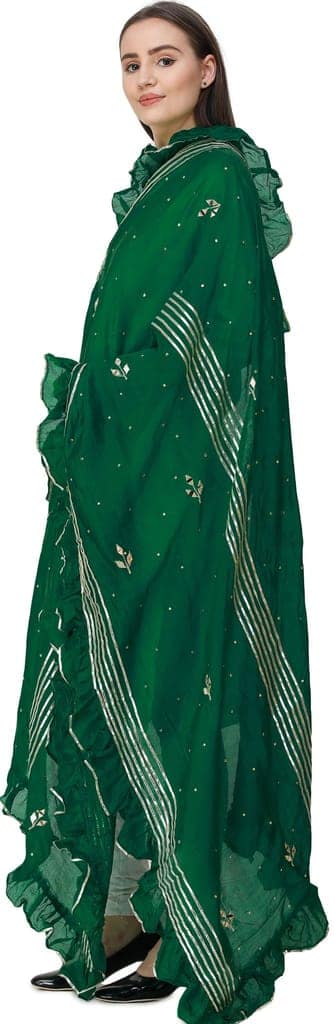 Fairway Dupatta from Amritsar with Gota Patches and Frill Border view 3
