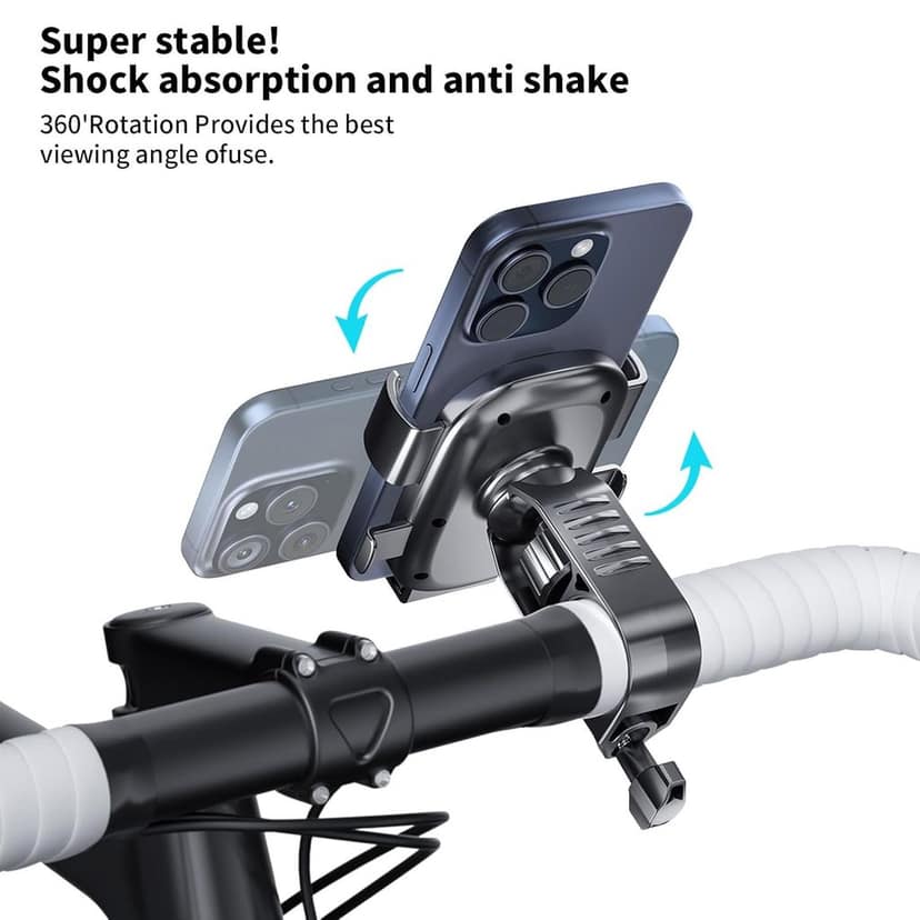 Mobile Holder for Bikes, Bike Smartphone Holder, Mobile Stand for Bike, Phone Holder for Bikes GPS nevigation Firm Locking Anti Shake,360 Degree Rotation, bycle view 3