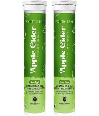 Exotic Leaf Green Apple Cider Vinegar Tablets for Weight Loss, Detox & Digestive Health (40 Nos)