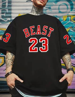 SCOTT FINCHER Men's Casual Loose Fit Hip Hop T-Shirt Short Sleeve O-Neck Printed T-Shirt Top Blouse : AA(ARN)BLACK_258