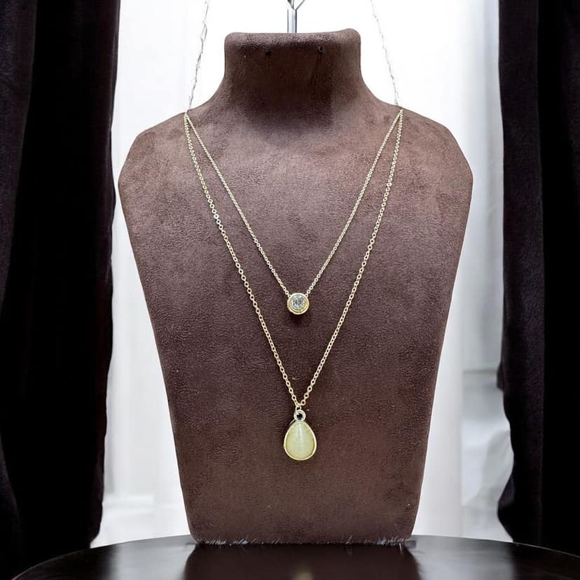 Double Line Chain Necklace - Minimalist Chic"- By AMIT CHAUHAN AND SONS view 2