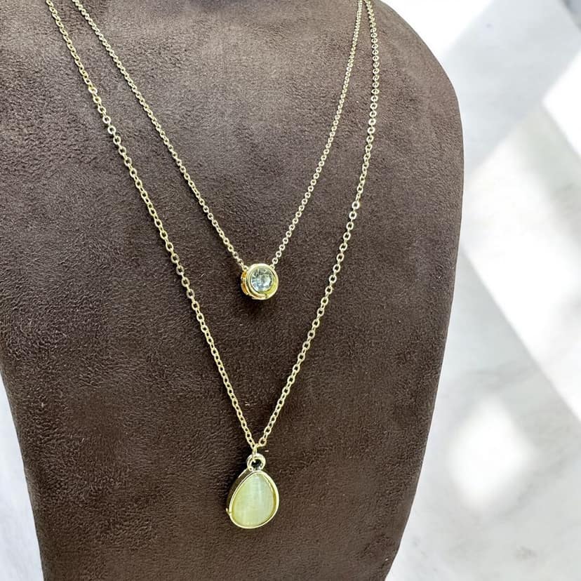 Double Line Chain Necklace - Minimalist Chic"- By AMIT CHAUHAN AND SONS view 3
