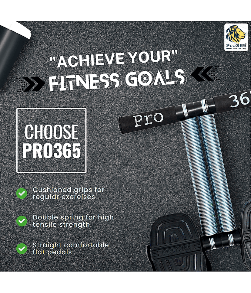 PRO365 Tummy Trimmer - Ultimate Ab Exerciser for Men and Women | Double Spring Waist Trimmers for Abdominal Workout and Core Strengthening | Home and Gym Fitness Equipment (Black) view 2