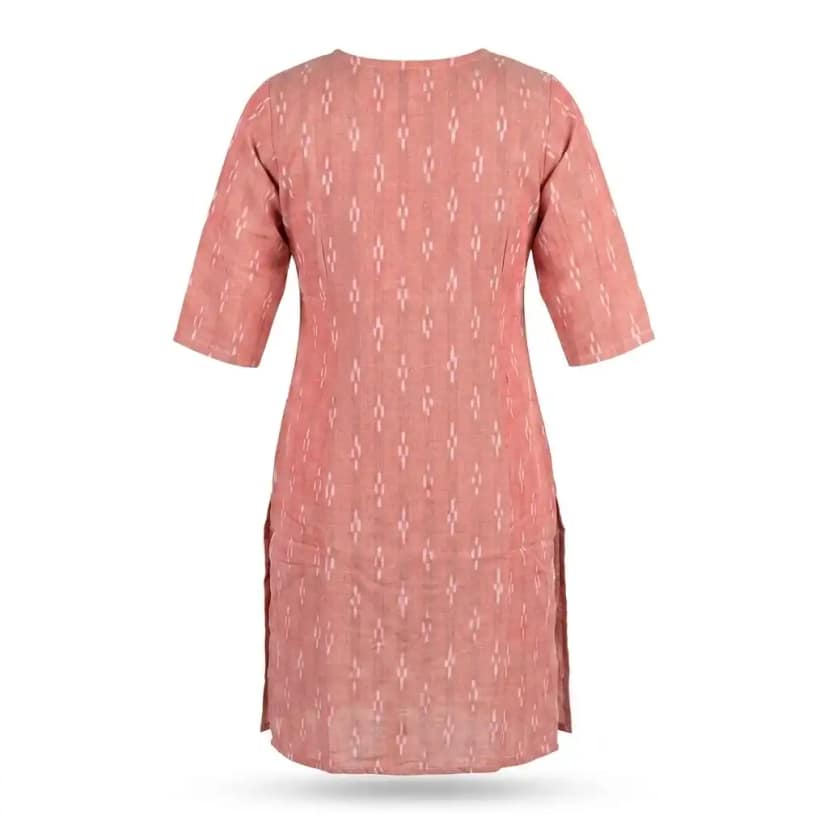 Kurti Printed Peach – Odisha Handloom view 2