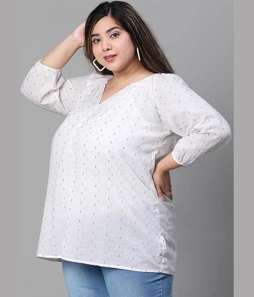 Oxolloxo Women's Viscose Rayon Regular Top ( White ) view 2
