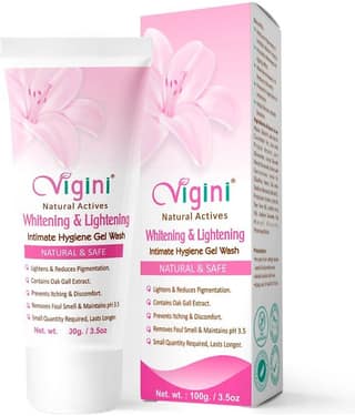 Vigini Natural Lightening Intimate Hygiene V Wash & Vag-inal Cleansing Liquid Lily Mild 1 Panty Liners