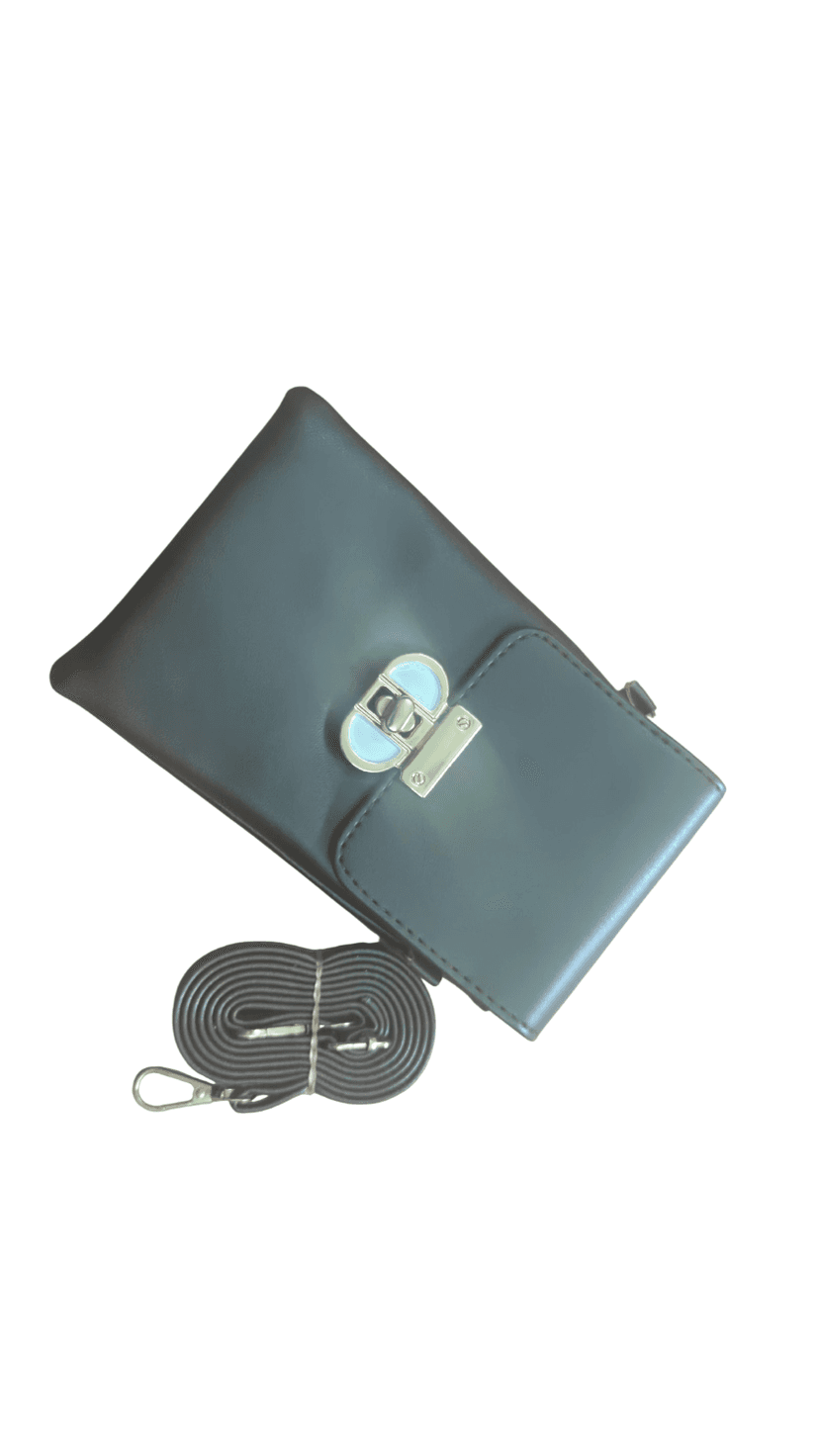Dark Brown Leather-Like Compact Sling Bag view 2